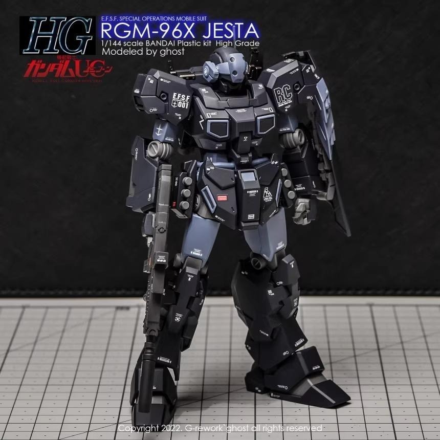 [BUOCO] 炎水貼 GHOST HG 1/144 RGM-96X JESTA 傑斯塔 專用水貼 螢光水貼 鋼彈水貼-細節圖8