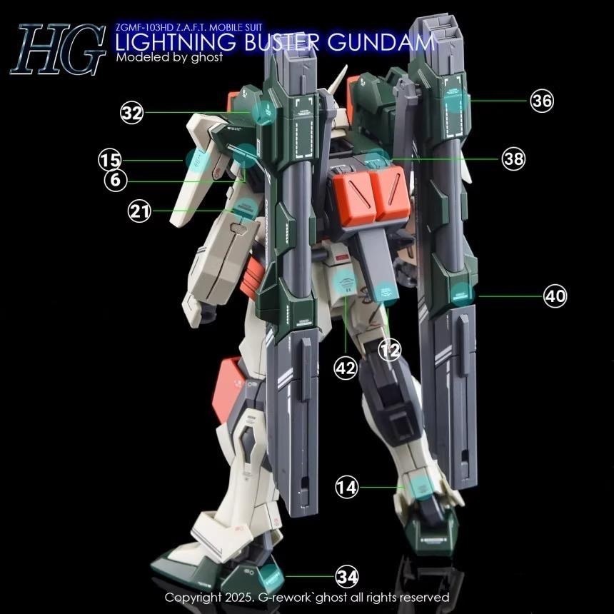 [BUOCO] 炎水貼 GHOST HG 1/144 閃電暴風鋼彈 專用水貼 螢光水貼 雷霆 暴風 SEED劇場版-細節圖4