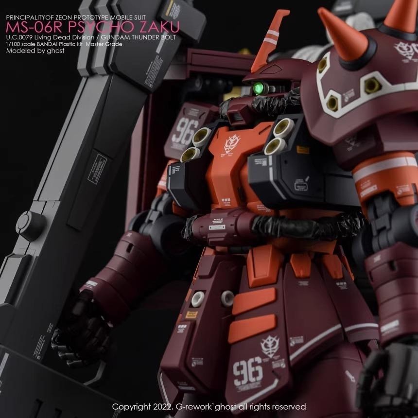 [BUOCO] 炎水貼 GHOST MG 雷霆宙域 高機動型薩克 腦波傳導型薩克 Ver.Ka 螢光水貼 精神感應薩克-細節圖2