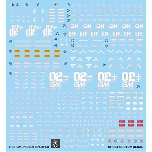 [BUOCO] 炎水貼 GHOST PB HG RGM-79SP GM SPARTAN 吉姆・斯巴達 專用水貼 螢光水貼-細節圖2