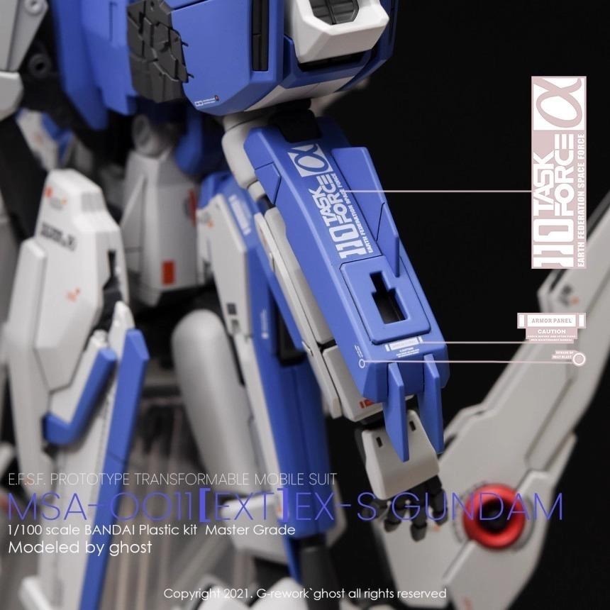 [BUOCO] 炎水貼 GHOST MG 1/100 Ex-S S鋼彈 EXS 1.5版 鋼彈前哨戰 專用水貼 螢光水貼-細節圖4