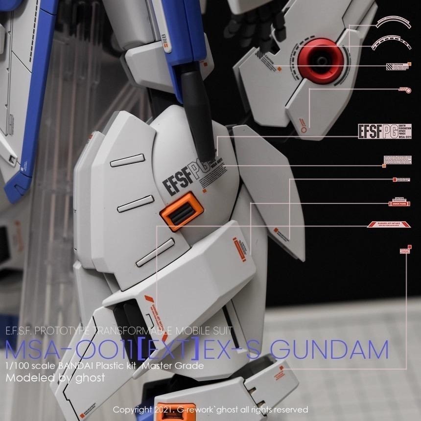 [BUOCO] 炎水貼 GHOST MG 1/100 Ex-S S鋼彈 EXS 1.5版 鋼彈前哨戰 專用水貼 螢光水貼-細節圖8