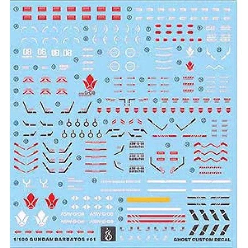 [BUOCO] 炎水貼 GHOST MG 1/100 獵魔鋼彈 巴巴托斯 Barbatos 螢光水貼 專用水貼-細節圖2