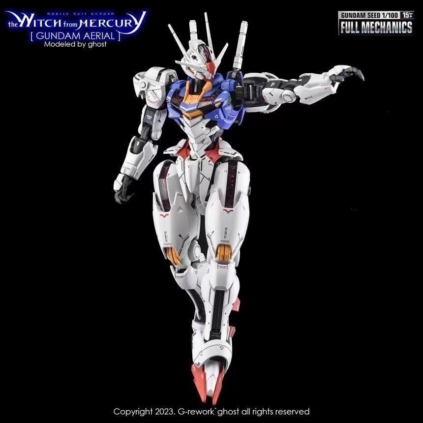 [BUOCO] 炎水貼 GHOST FM 1/100 水星的魔女 風靈鋼彈  AERIAL 專用水貼 螢光水貼-細節圖3