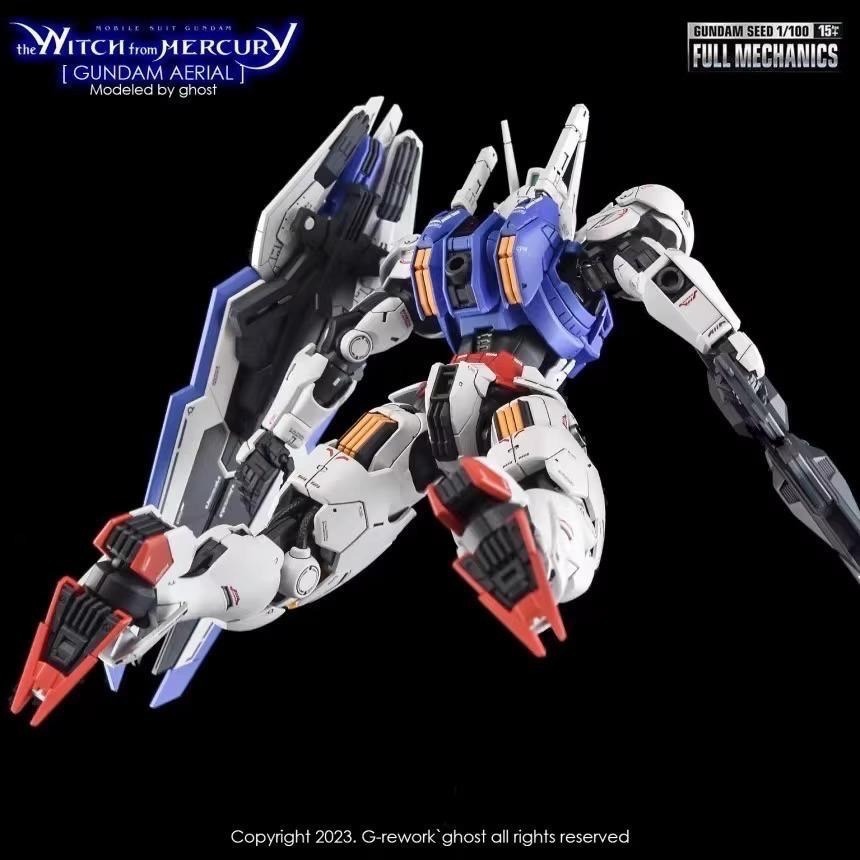 [BUOCO] 炎水貼 GHOST FM 1/100 水星的魔女 風靈鋼彈  AERIAL 專用水貼 螢光水貼-細節圖7
