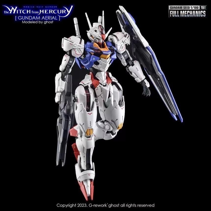 [BUOCO] 炎水貼 GHOST FM 1/100 水星的魔女 風靈鋼彈  AERIAL 專用水貼 螢光水貼-細節圖9