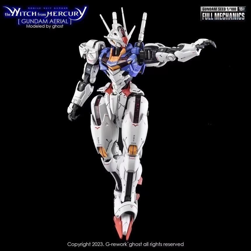[BUOCO] 炎水貼 GHOST FM 1/100 水星的魔女 風靈鋼彈  AERIAL 專用水貼 螢光水貼-細節圖3