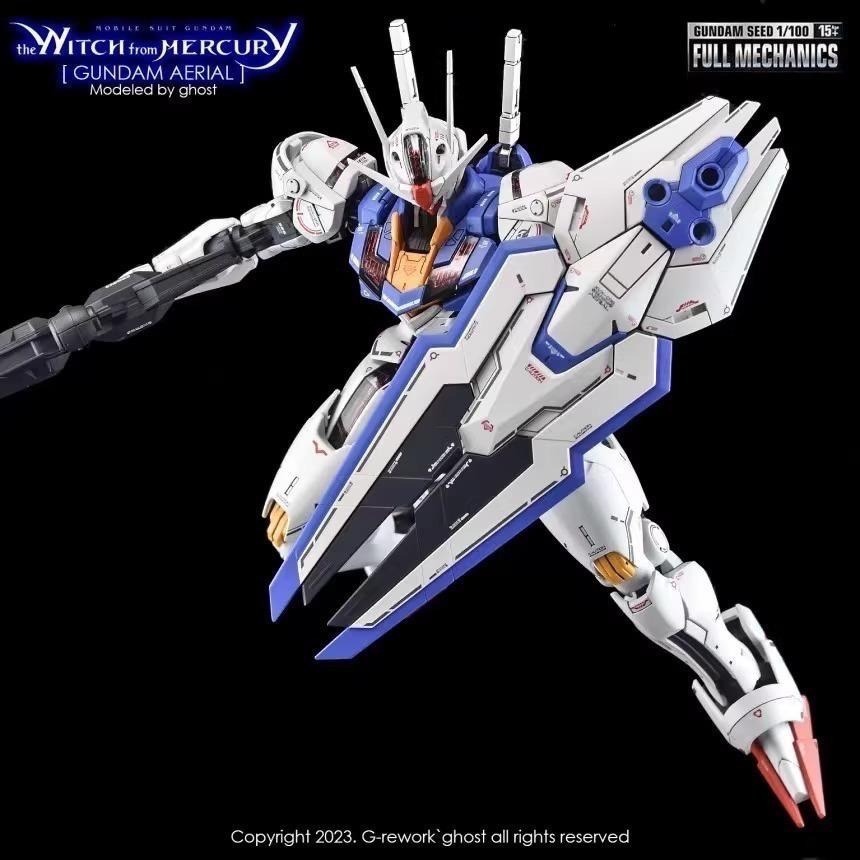 [BUOCO] 炎水貼 GHOST FM 1/100 水星的魔女 風靈鋼彈  AERIAL 專用水貼 螢光水貼-細節圖4