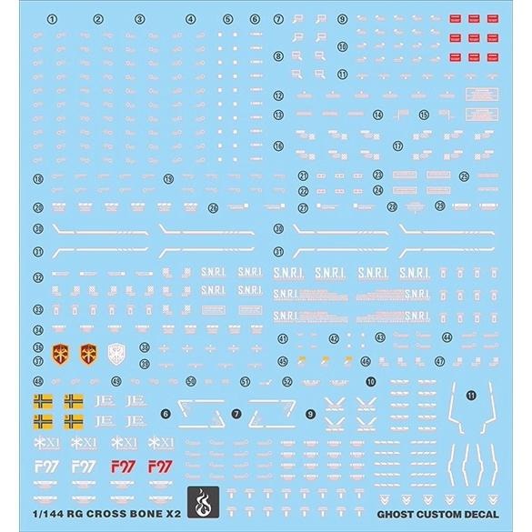 [BUOCO] 炎水貼 GHOST RG 1/144 XM-X2 CROSSBONE X2 海盜鋼彈 X2 螢光水貼-細節圖2