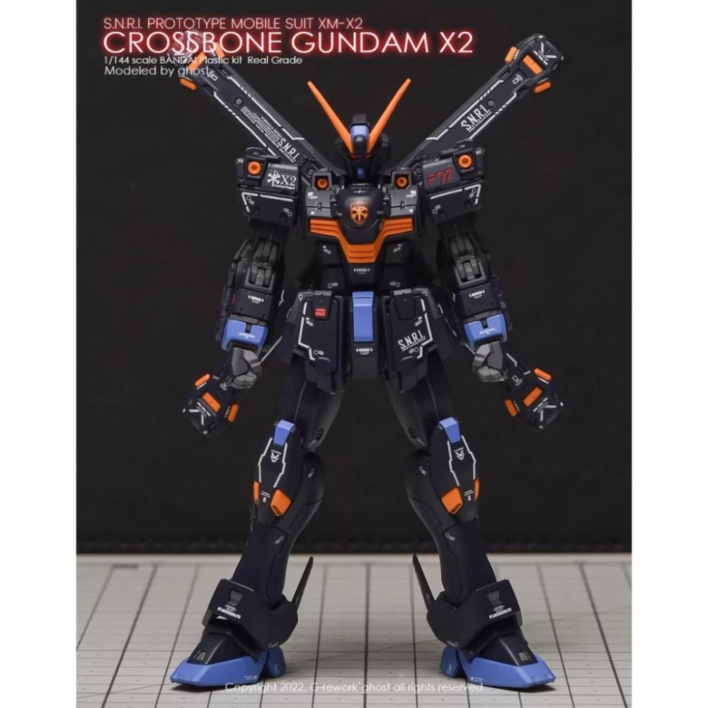 [BUOCO] 炎水貼 GHOST RG 1/144 XM-X2 CROSSBONE X2 海盜鋼彈 X2 螢光水貼-細節圖3
