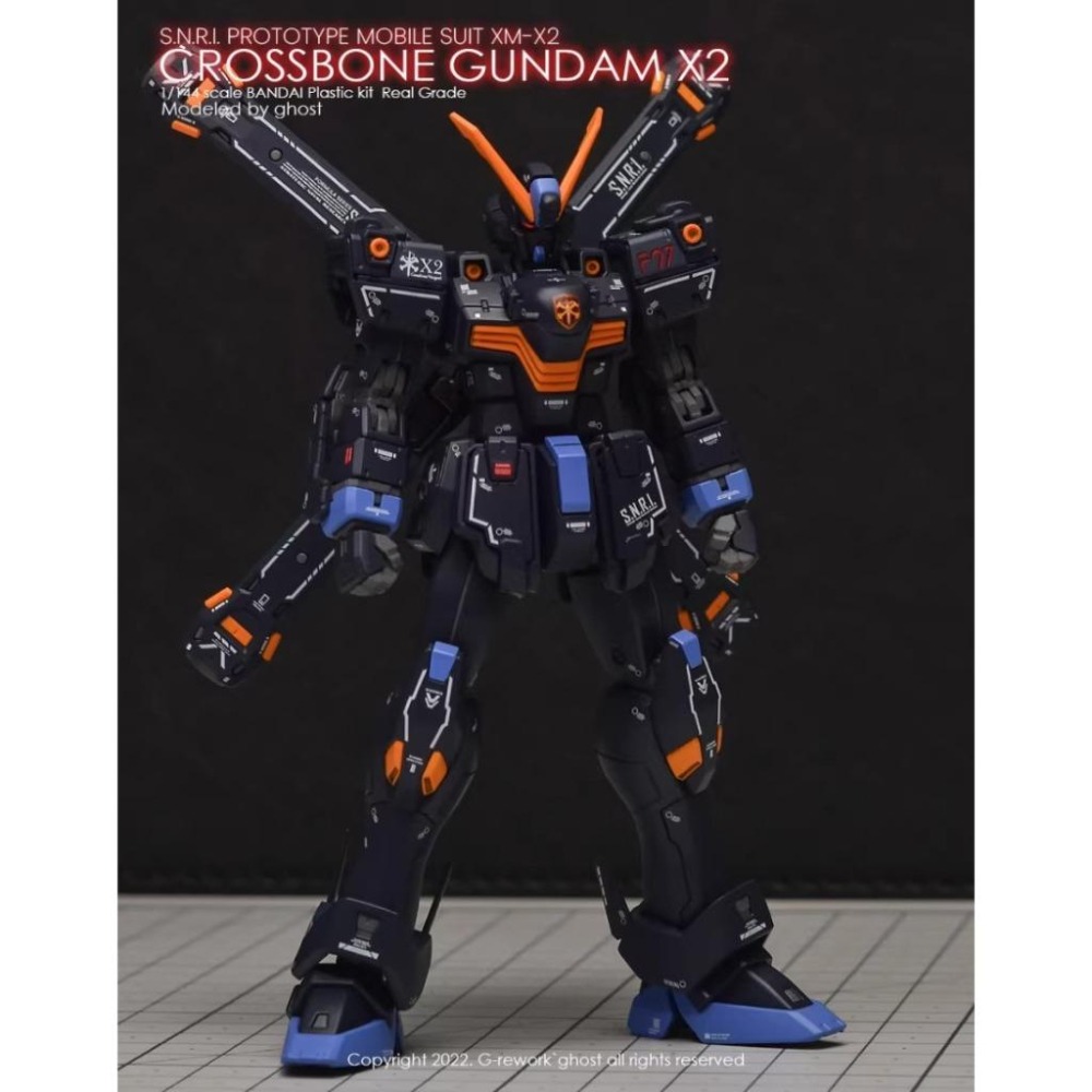[BUOCO] 炎水貼 GHOST RG 1/144 XM-X2 CROSSBONE X2 海盜鋼彈 X2 螢光水貼-細節圖5