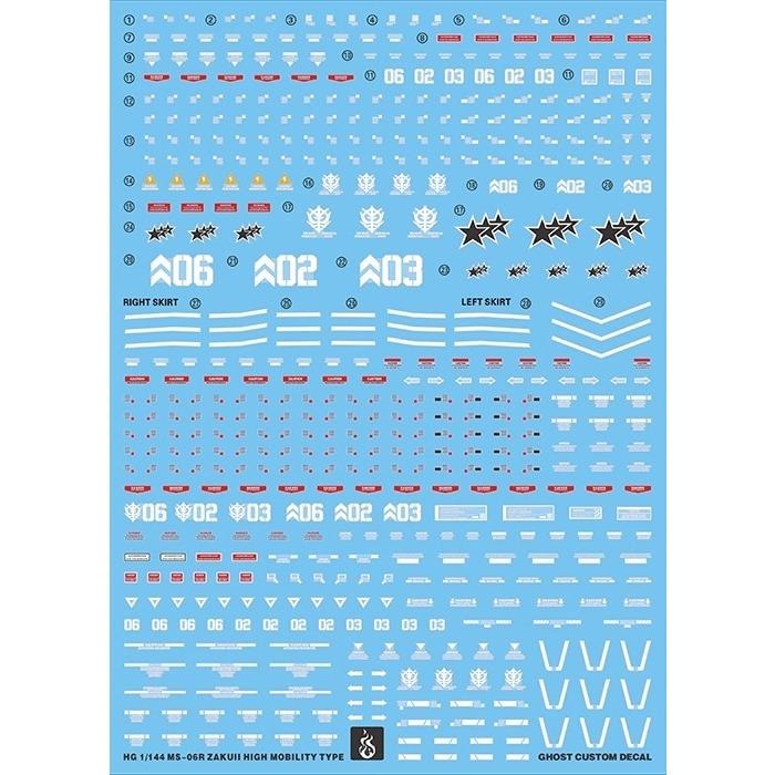 [BUOCO] 炎水貼 GHOST HG GTO MS-06R-1A 黑色三連星 高機動型 薩克II 專用水貼 螢光水貼-細節圖2