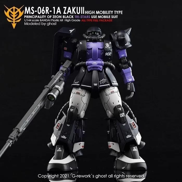 [BUOCO] 炎水貼 GHOST HG GTO MS-06R-1A 黑色三連星 高機動型 薩克II 專用水貼 螢光水貼-細節圖3