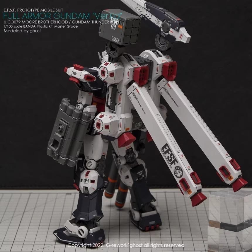 [BUOCO] 炎水貼 GHOST MG 1/100 FA-78 全裝甲鋼彈 Ver.Ka 雷霆宙域 專用水貼 螢光水貼-細節圖2