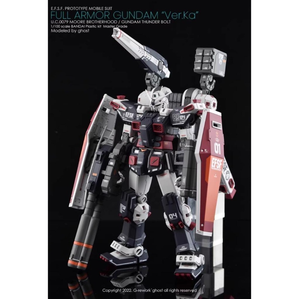 [BUOCO] 炎水貼 GHOST MG 1/100 FA-78 全裝甲鋼彈 Ver.Ka 雷霆宙域 專用水貼 螢光水貼-細節圖7