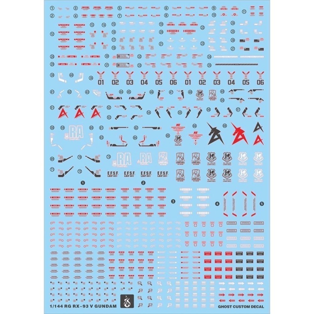 [BUOCO] 炎水貼 GHOST RG 1/144 #32 RX-93 νGundam 牛鋼彈 螢光水貼-細節圖2