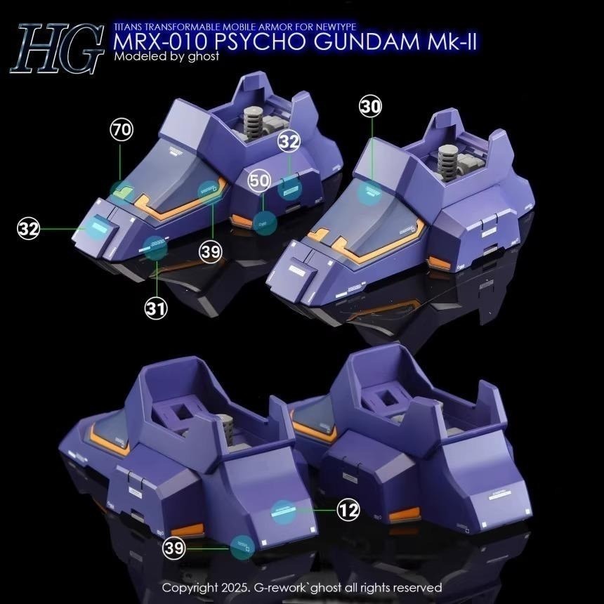 [BUOCO] 炎水貼 GHOST HGUC MRX-010 腦波傳導型鋼彈 Mk-II 專用螢光水貼 Titans-細節圖6