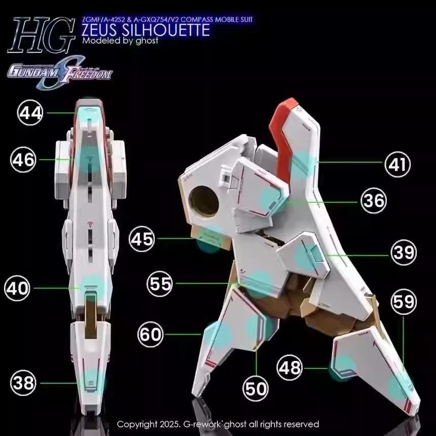[BUOCO] 炎水貼 GHOST HG 神王型外掛裝備 專用水貼 螢光水貼 宙斯魅影 命運鋼彈 SpceⅡ 宙斯裝-細節圖6