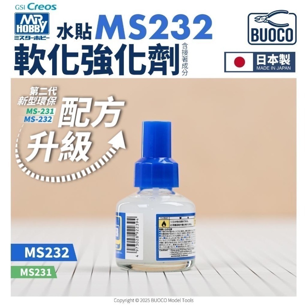 [BUOCO] MR.HOBBY GUNZE 郡氏 GSI MS232 水貼軟化加強 黏著劑 藍蓋 40ml 日本製-細節圖2