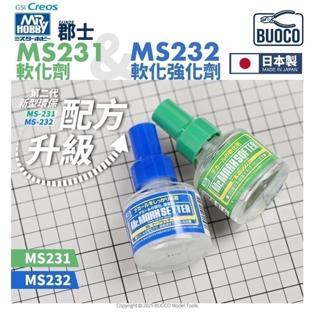 [BUOCO] MR.HOBBY GUNZE 郡氏 GSI MS231 水貼軟化劑 綠蓋 40ml 日本製-細節圖5