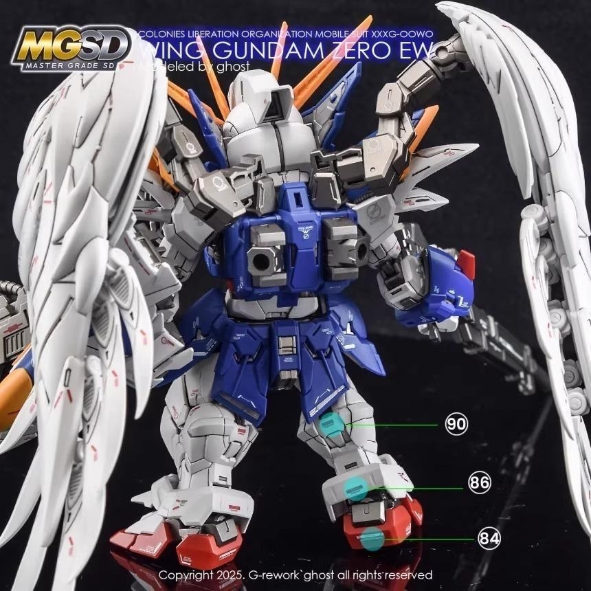 [BUOCO] 炎 GHOST版 MGSD 飛翼鋼彈零式 WING GUNDAM ZERO EW 專用水貼 螢光水貼-細節圖4