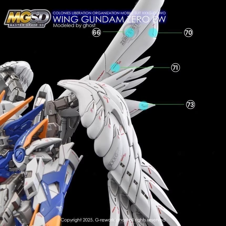 [BUOCO] 炎 GHOST版 MGSD 飛翼鋼彈零式 WING GUNDAM ZERO EW 專用水貼 螢光水貼-細節圖6