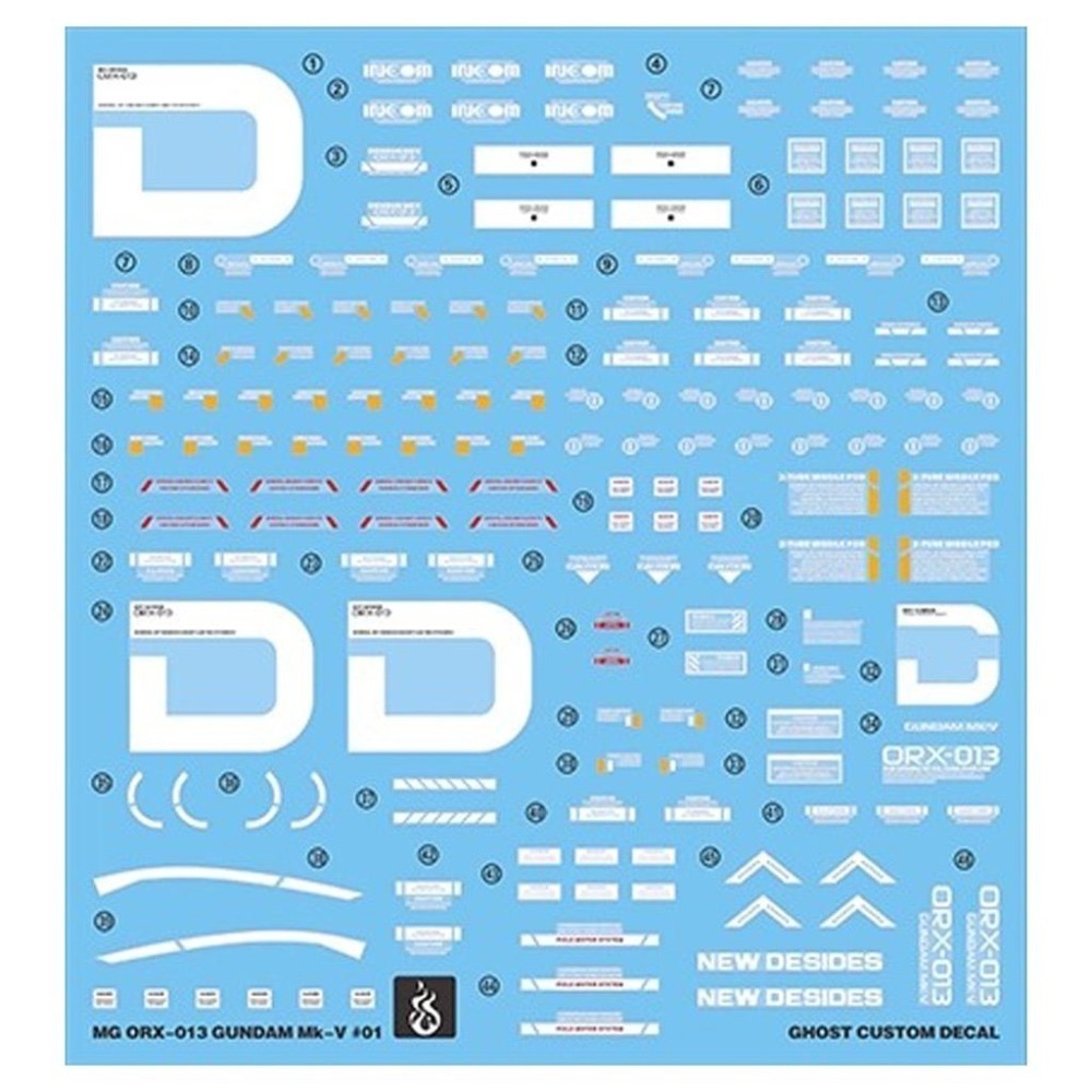 [BUOCO] 炎水貼 GHOST MG 1/100 ORX-013 鋼彈MK-V MK5 Gundam MK-V 螢光-細節圖3