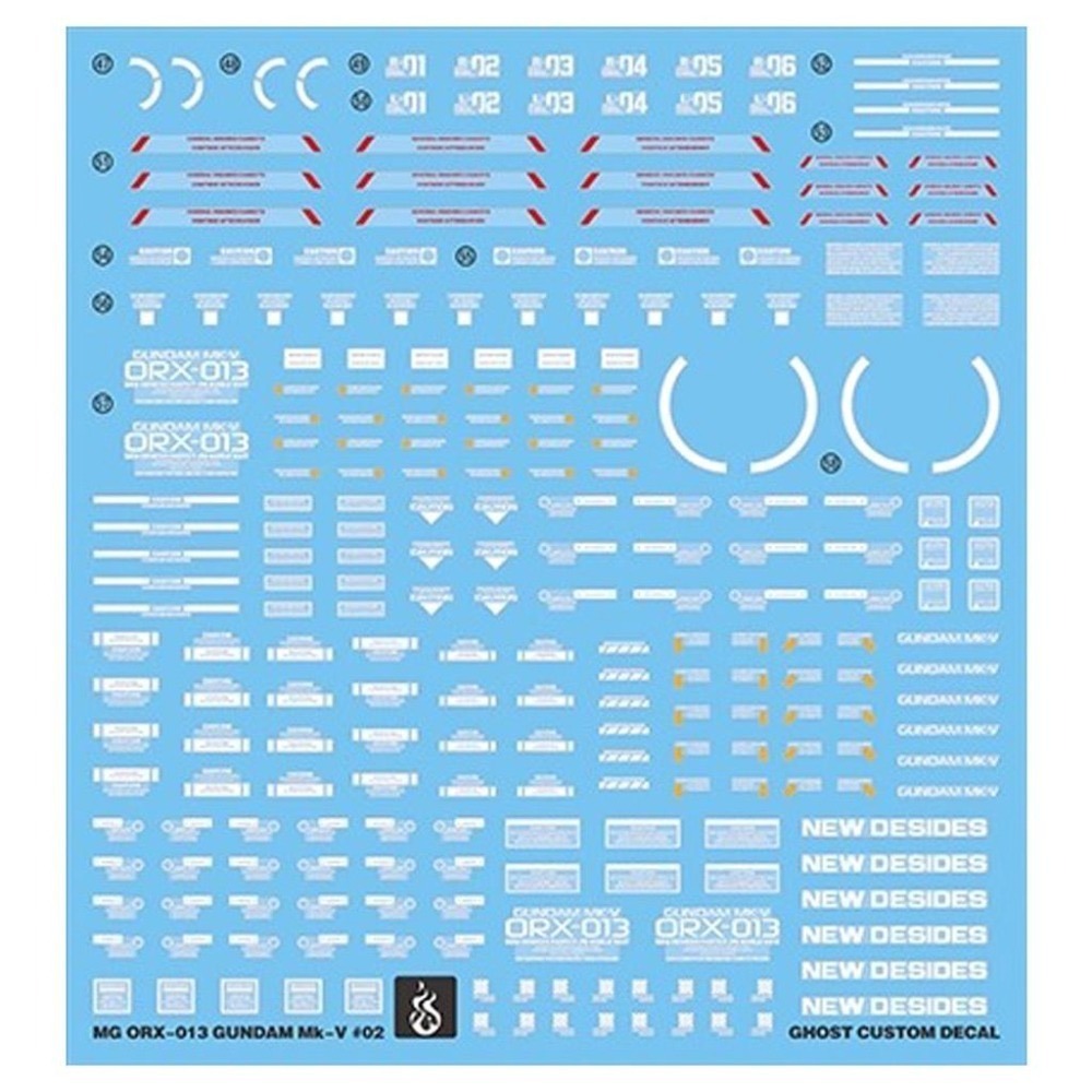 [BUOCO] 炎水貼 GHOST MG 1/100 ORX-013 鋼彈MK-V MK5 Gundam MK-V 螢光-細節圖4