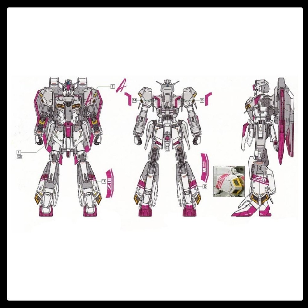 [BUOCO] 炎水貼 RG MSZ-006-3 Z鋼彈 ZETA Z3 + Z3 初期檢證型 專用水貼-細節圖3