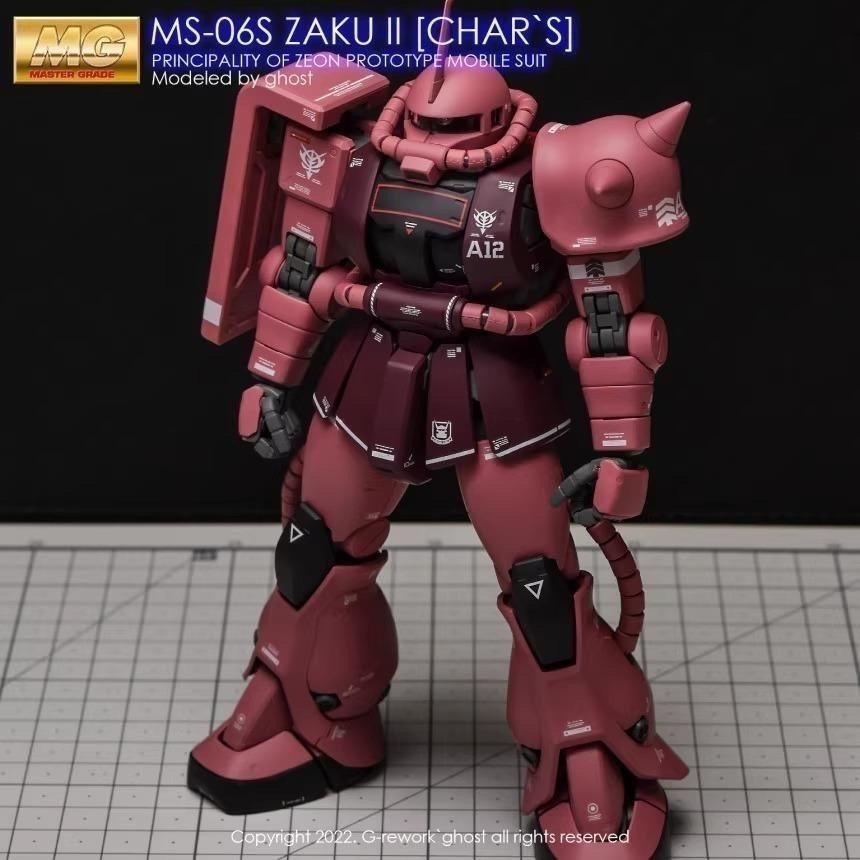 [BUOCO] 炎水貼 GHOST MG MS-06S 夏亞專用薩克 ZAKU II ver.2.0 螢光水貼-細節圖3