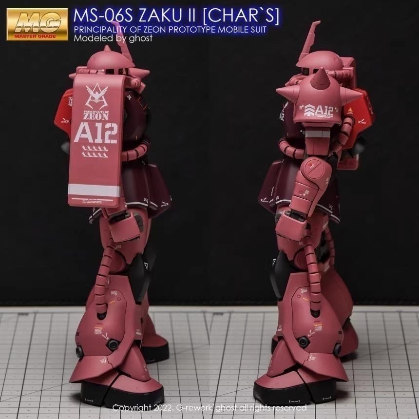 [BUOCO] 炎水貼 GHOST MG MS-06S 夏亞專用薩克 ZAKU II ver.2.0 螢光水貼-細節圖6