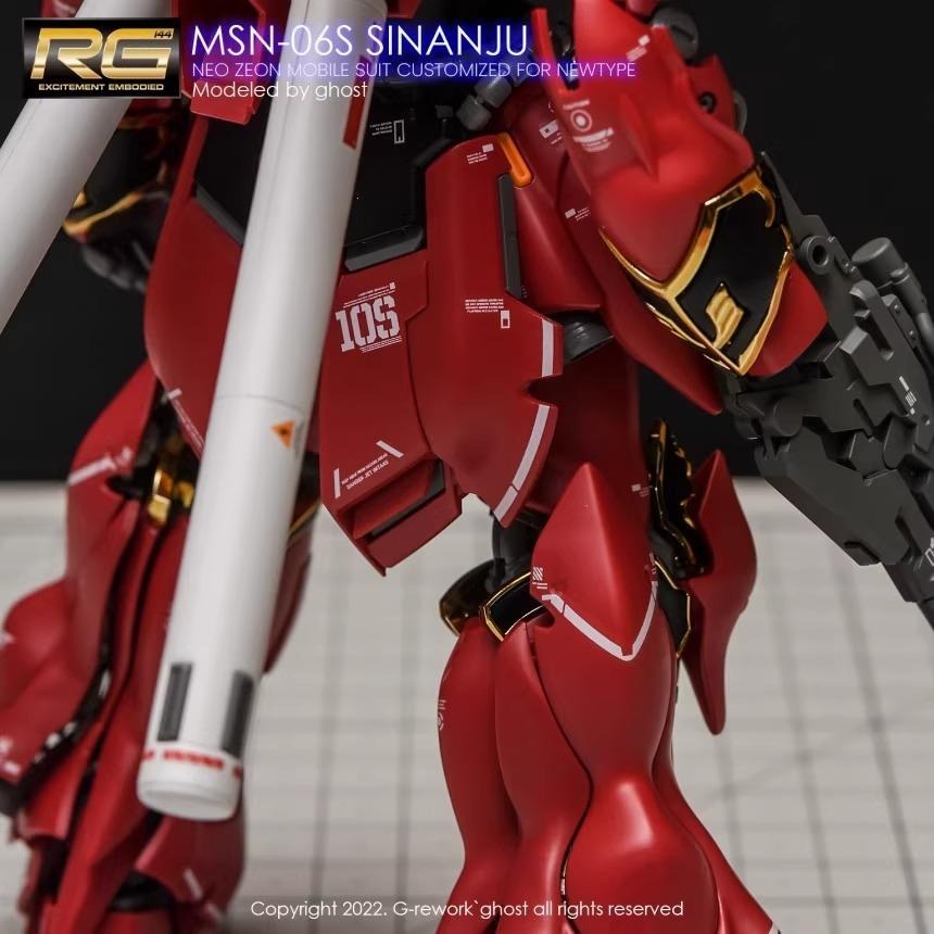 [BUOCO] 炎水貼 RG 1/144 #22 MSN-06S Sinanju 新安州 螢光水貼 專用水貼-細節圖9