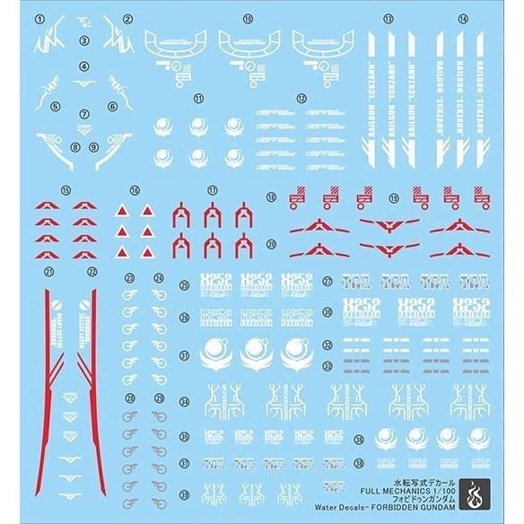 [BUOCO] 炎水貼 FM 1/100 禁斷鋼彈 GAT-X252 Forbidden Gundam 專用水貼-細節圖2