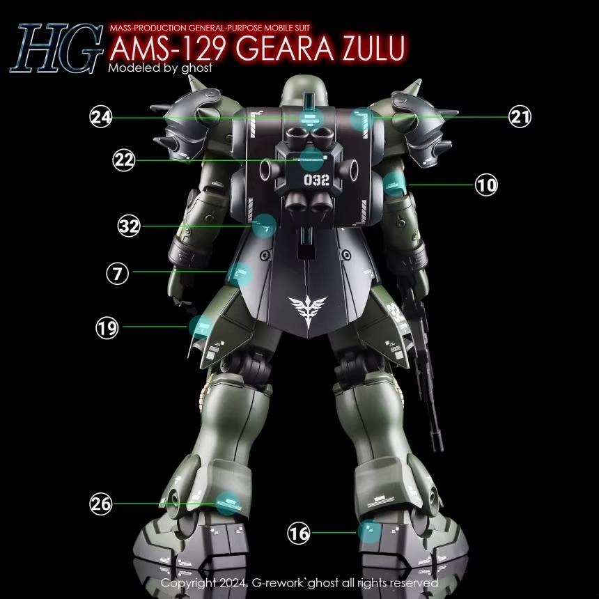 [BUOCO] 炎水貼 GHOST HG 1/144 基拉・祖魯(親衛隊機) 專用水貼 螢光水貼 基博・桑特 柯朗-細節圖3