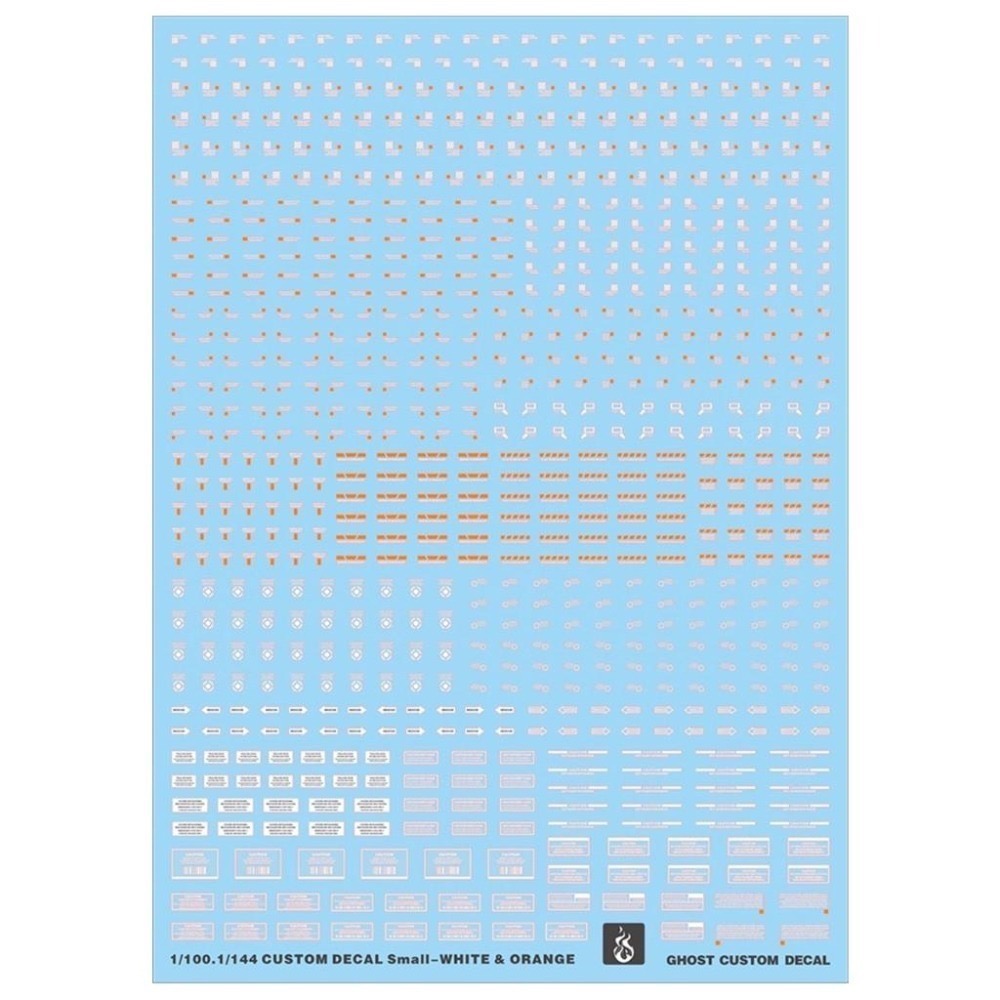 [BUOCO] 炎水貼 GHOST 通用 1/100・1/144 Logo／警示標示（紅黑／灰紅／白橙）螢光水貼-細節圖3