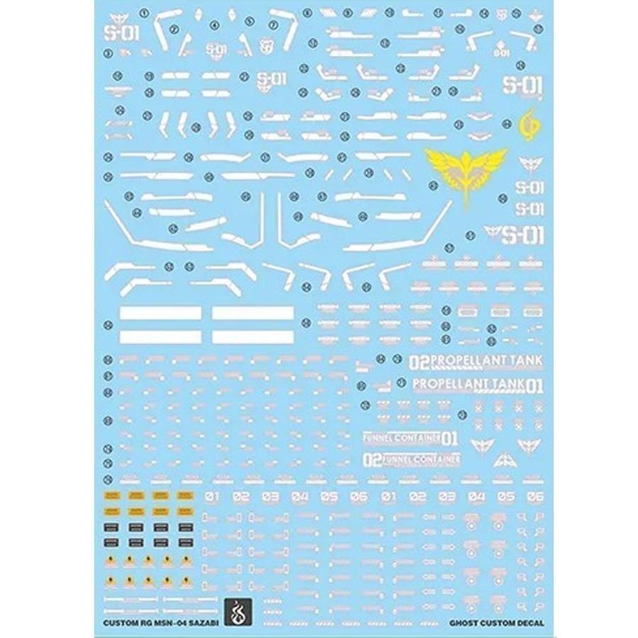 [BUOCO] 炎 GHOST版 RG 1/144 #29 SAZABI MSN-04 沙薩比 夏亞專用機 螢光水貼-細節圖2