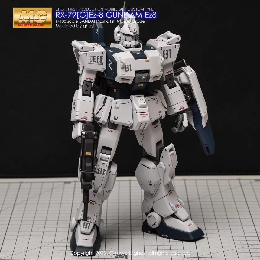 [BUOCO] 炎水貼 GHOST MG 1/100 RX-79[G] Ez-8 陸戰型鋼彈 專用水貼 螢光水貼-細節圖7