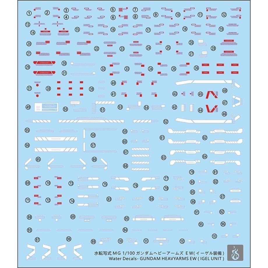 [BUOCO] 炎水貼 MG 1/100 重武裝鋼彈EW 刺蝟裝備 敗者們的榮耀 MG樣式 專用水貼-細節圖2