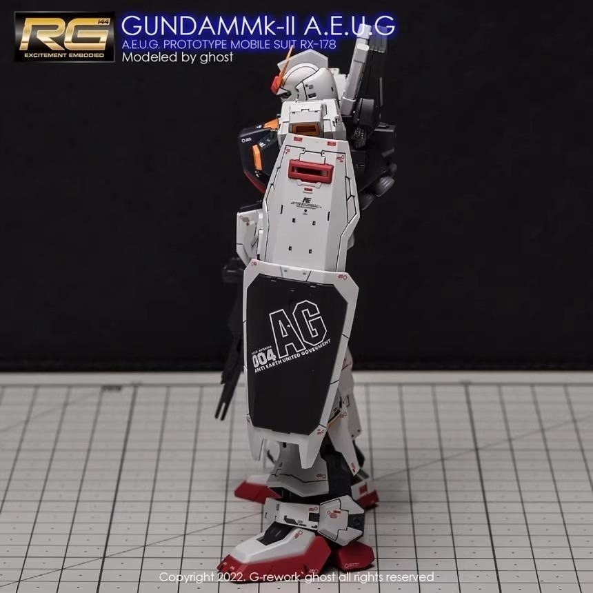[BUOCO] 炎水貼 GHOST RG 1/144 #08 Mk-II A.E.U.G. 專用水貼 螢光水貼 白兔-細節圖6