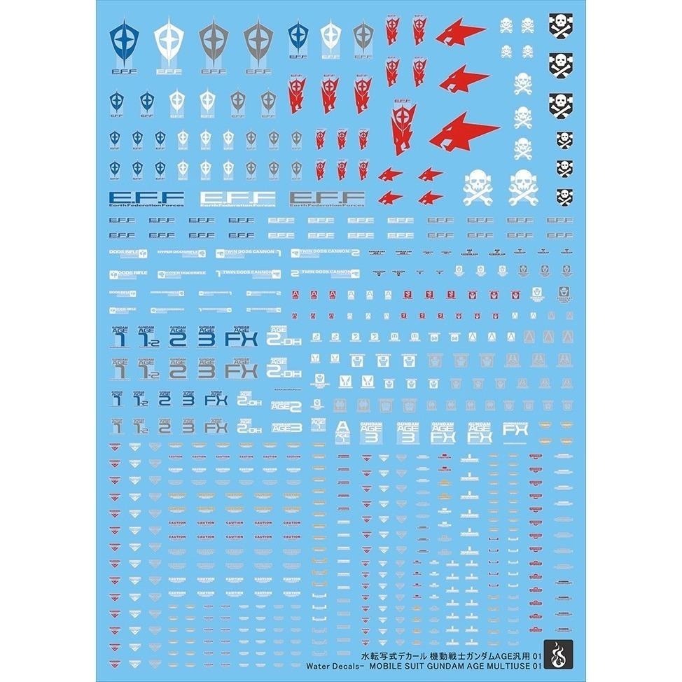 [BUOCO] 炎水貼 GHOST MG RG HG 通用 AGE系列 1/144 1/100 專用螢光水貼-細節圖2