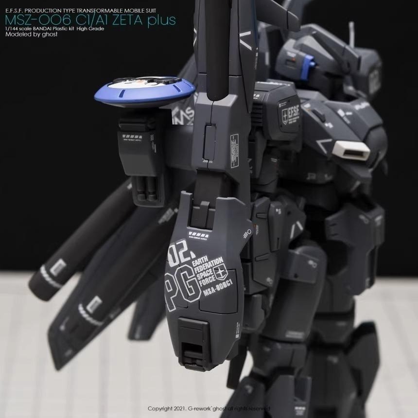 [BUOCO] 炎水貼 GHOST HG 1/144 ZETA Plus C1 專用水貼 螢光水貼 Z鋼彈-細節圖8
