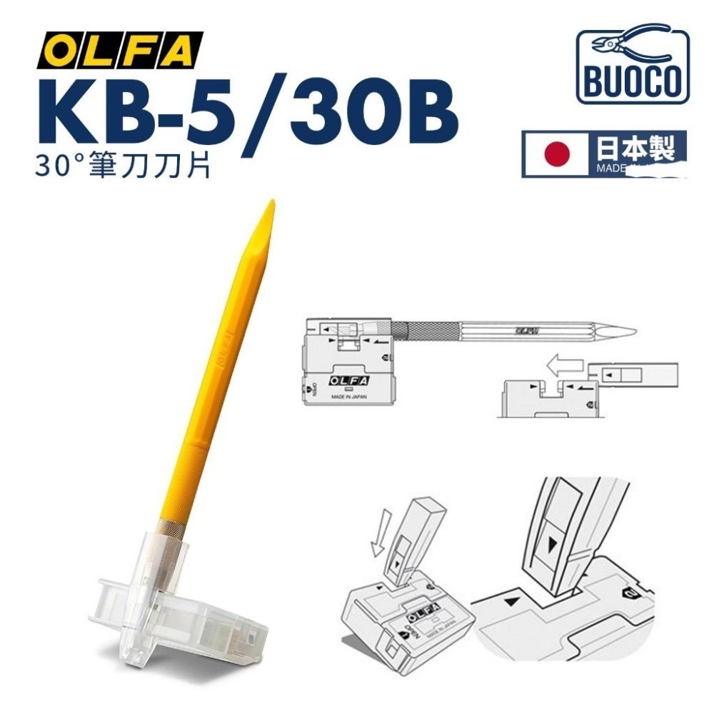 [BUOCO] OLFA KB-5/30B 筆刀刀片 30片/包 替刃 KB系列適用 模型湯口處理 精密切割 日本製-細節圖7