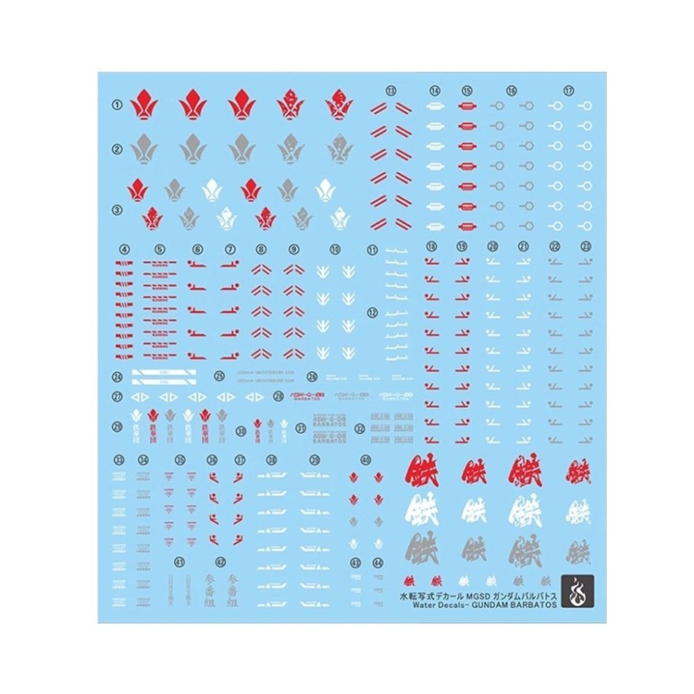 [BUOCO] 炎水貼 GHOST MGSD ASW-G-08 獵魔鋼彈 巴巴托斯 第四形態 MGSD樣式 螢光水貼-細節圖2