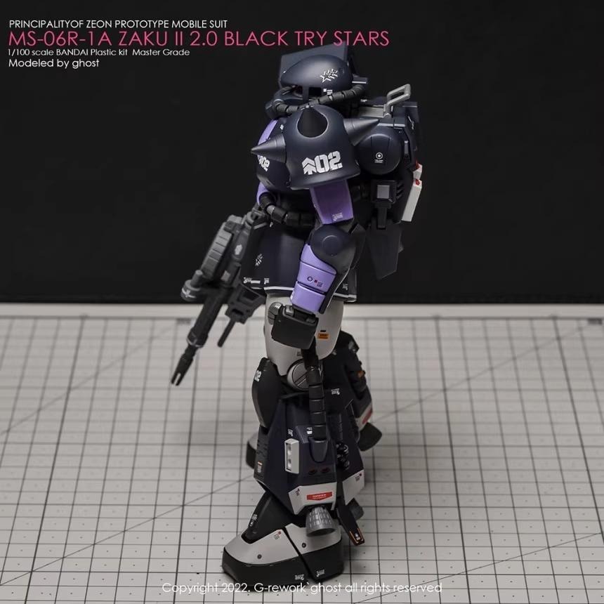 [BUOCO] 炎水貼 GHOST MG 1/100 MS-06R-1A 黑色三連星 高機動型薩克II 螢光水貼-細節圖5