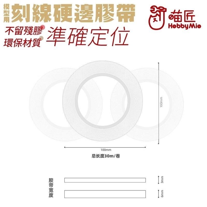 [BUOCO] 喵匠 HOBBYMIO 硬邊刻線膠帶 模型用 3mm 6mm 改造 膠帶 刻線 鋼彈 GK 軍事模型-細節圖3