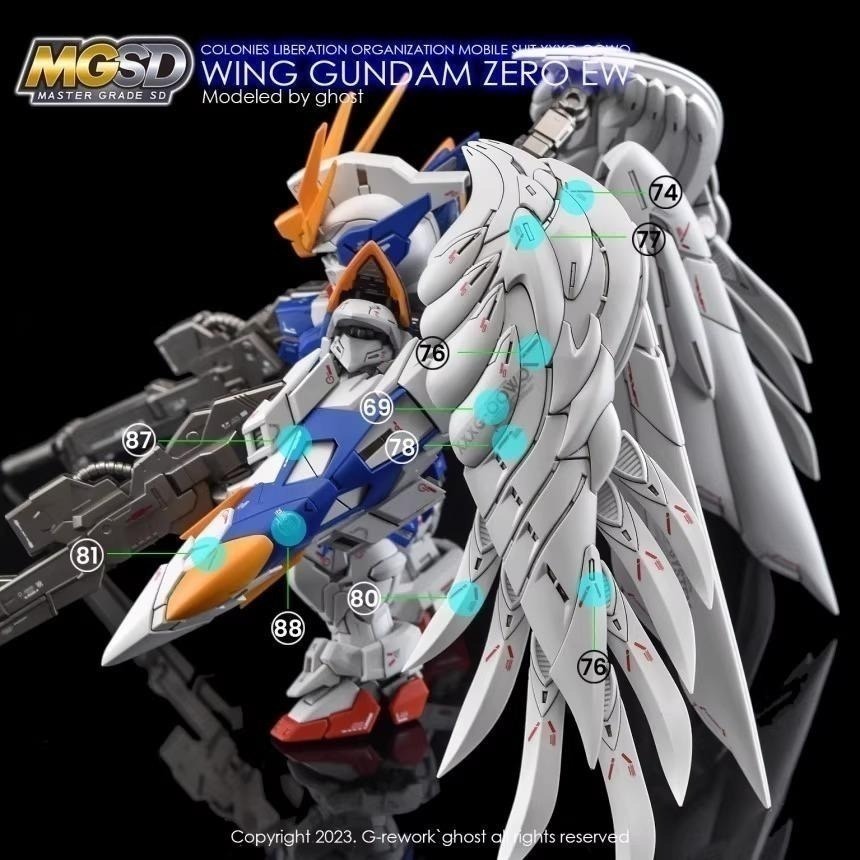 [BUOCO] 炎 GHOST版 MGSD 飛翼零式 EW 白雪姬 鋼彈 模型用 高清螢光水貼 WING ZERO-細節圖5