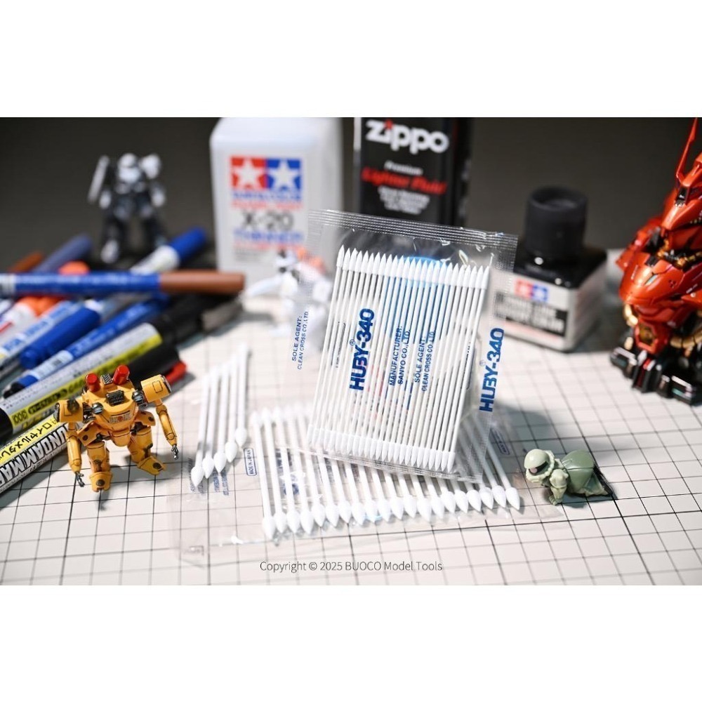 [BUOCO] 日本 SANYO HUBY-340 無塵棉棒 滲線 擦拭棒 舊化 鋼彈模型 棉花棒 尖頭 大尖頭 細尖-細節圖7