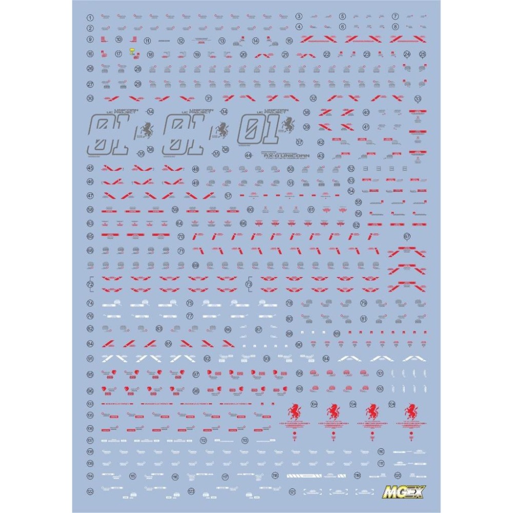 [BUOCO] EVO MGEX-01 MGEX 獨角獸鋼彈 Ver.Ka 專用螢光水貼 (1/100) - 巴納吉-細節圖2