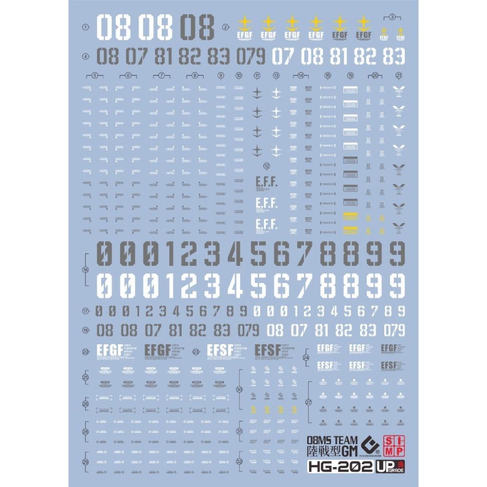 [BUOCO] EVO HG-202 第08MS小隊 陸戰型吉姆 螢光水貼 (1/144) - 聯邦軍 / 08小隊 /-細節圖2