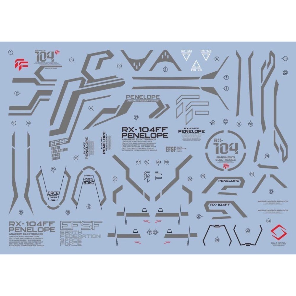 [BUOCO] EVO HG-229 閃光的哈薩威 潘娜洛普 螢光水貼 (1/144) - 潘妮洛普 / 大白鵝 /-細節圖2